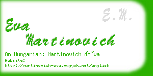 eva martinovich business card
